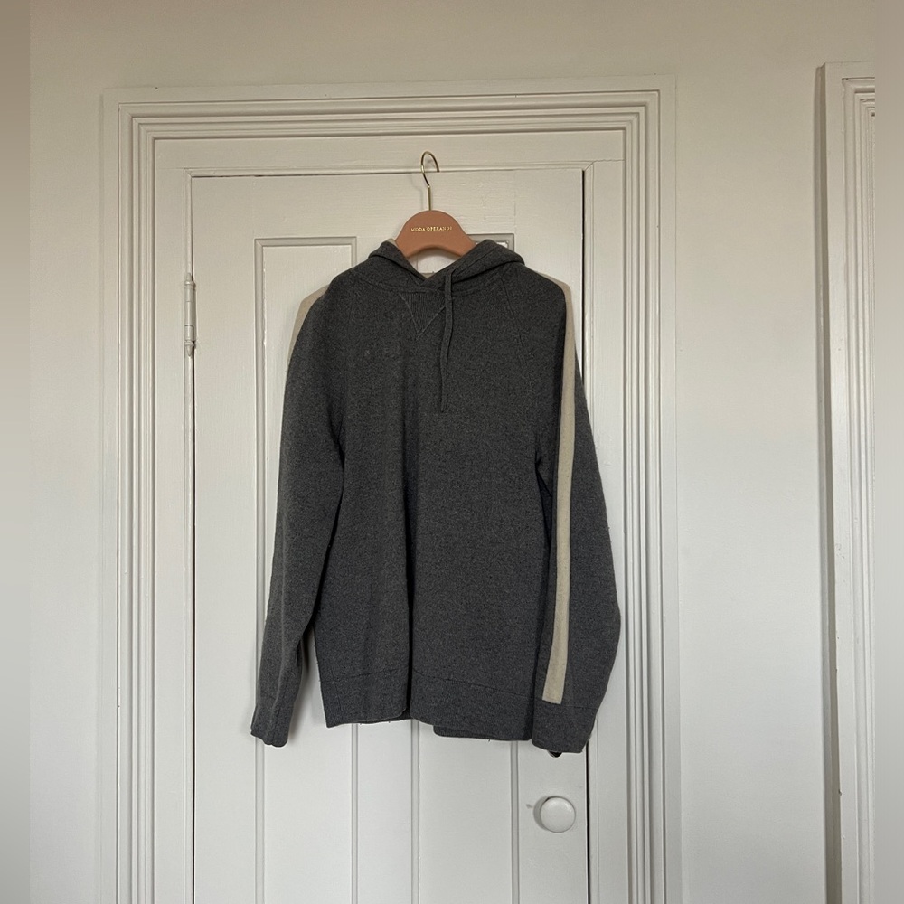 Theory Wool Blend Grey Hoodie